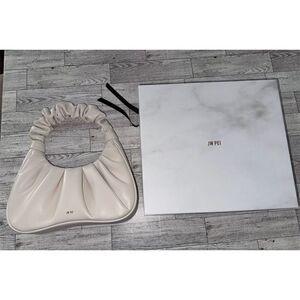 JW Pei Gabbi‎ Ruched Hobo Handbag Ivory Vegan Leather Women's Casual Bag